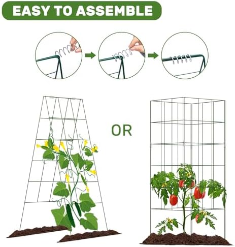 DOEWORKS 48" Cucumber Trellis, 2-Pack, Foldable, for Cucumbers, Beans, Tomatoes, Flowers - Image 3