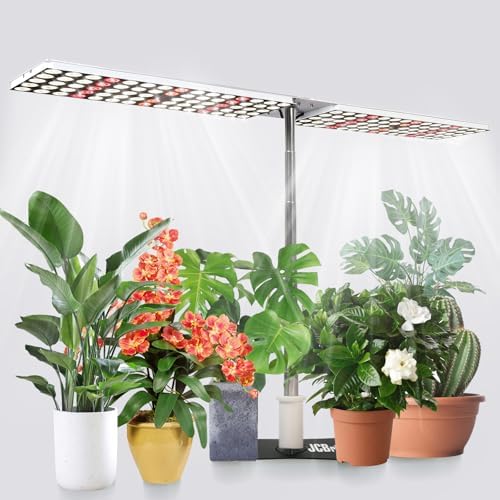 100W LED Grow Light Panel，Adjustable Free Standing Plant Light, White with IR Full Spectrum Grow Lamp on Stand for Indoor Plants Seed Starting, Seedlings, Veg, Flower by JCBritw