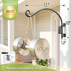 Swivel Plant Hangers Outdoor: 12Inch 2 Pack Heavy-Duty Hanging Wall Bracket - Image 3