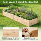 GIANTEX 95" Wooden Raised Garden Bed, Rectangular Planter Box, Natural - Image 3
