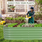 Galvanized Raised Garden Bed Outdoor- 6x2x1.4FT Planter Box, Green - Image 7