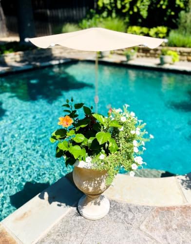 Fixed Plant Shade for Potted Plants 28" x 30" Outdoor Container Sun Shade Cover Premium Fabric Canopy with Fiberglass Frame & Soil Anchor Stripes & Solids Assembly Required by PlantCabana