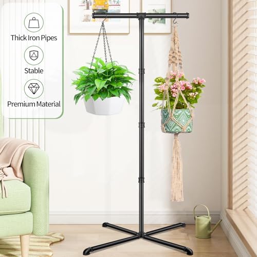Plant Hanger Indoor, Hanging Plant Stand Heavy Duty Metal Standing Plant Hanger with 4 Hooks Hanging Plant Holder Hanging Planter for Indoor Plants Bedroom Living Room Balcony - Image 3