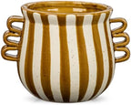 Ceramic Planter Pot Modern Striped Triple Handle Flower Pot No Drainage - Image 7