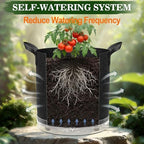 5 Pack 7 Gallon Self-Watering Grow Bags with Reservoir and Support Rings - Image 3
