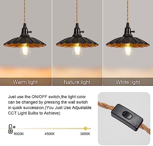 3-Light Plug in Pendant Light Fixtures Chandelier - Image 4