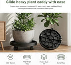 2 Pack Plant Caddy with Wheels, 12.6 inch Rolling Plant Stands - Image 2