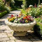 KEIKI MGO Urn Planters Outdoor, Large Garden Pots for Flowers Plants, White - Image 4