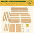 Yardenaler 48x24x30in Raised Garden Bed with Legs, Outdoor Elevated Wood Planted Box with Liner & Drainage Hole for Vegetable Flower, Backyard and Patio, Natural - Image 6