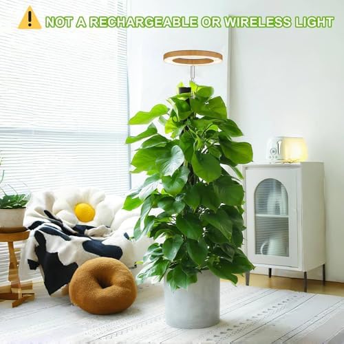 yadoker Plant Grow Light, LED Growing Light Full Spectrum for Indoor Plants,Aluminum Wood Grain Plant Lights,Height Adjustable, Automatic Timer, 5V Low Safe Voltage,Idea for Large Plant Light - Image 5
