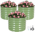 INNO STAGE 3 Pcs Round Galvanized Raised Garden Beds, 2x2x1.4ft Olive Green by INNOSTAGE