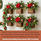 LaLaGreen Planter Boxes for Indoor Plant (4x4, 6 Pack) Wooden Wall Planters - Image 6