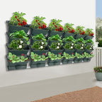 Wall Planters 24 Pack Vertical Garden Planter with Self Watering Army Green - Image 3