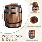 GlikCeil 4 Pcs Wood Wine Barrel Vase Flower Vase Container, 8 x 6.5 Inch - Image 2