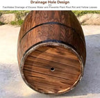 Whiskey Barrel Planter 7 Sizes Round Wooden Flower Pot Weather-Resistant Garden Planter for Indoor,Outdoor, Home, Patio, Garden Yard(70x32x43cm) - Image 6