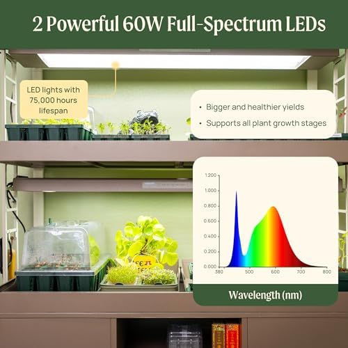 Vego garden 3 Tier Rolling Metal Corner Plant Stand Indoor with 2 Ultimate Grow Light, Powerful 60 W Full-Spectrum LEDs, with Storage Plant Rack for Seed Starting, Leafy, Herbs, Matte Black - Image 3