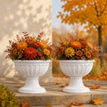 NUPTIO Plastic Classic Urn Planter: 10.23 Inch Pedestal Plant Pots, 2 Pcs by Nuptio