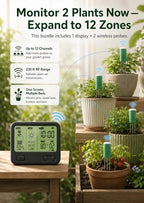 Soil Moisture Meter for Plants, 12-Zone Wireless Plant Water Meter, Soil Thermometer and Light Sensor, 4-in-1 TDR Tester, 230ft Range, IPX5 Waterproof for Indoor Outdoor Garden Lawn (2 Sensor) - Image 3