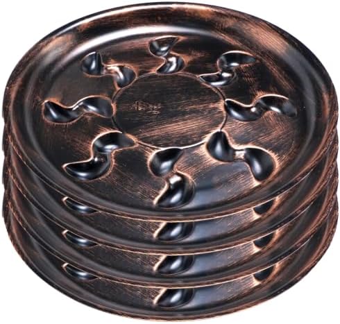 4 Pack 14 inch Metallic Bronze Plastic Plant Saucer by ZzpYXIA