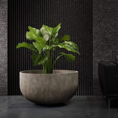 Roco Bowl Indoor/Outdoor Planter, 24x13in River Stone - Image 2