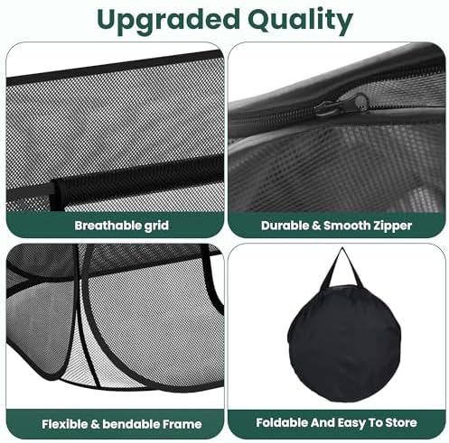 2-Pack Raised Garden Bed Covers, 45" x 22" x 17" Mesh Crop Cage, Pop-Up Plants Cover with 30% Shade Cloth for Seedlings Vegetables Fruits Flowers, Protects Against Birds Animals Pests with 16 Stakes - Image 7