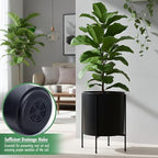 D'vine Dev Plastic Planter Pot with Metal Stand, Black, 14 in, 55-D-B-4 - Image 5