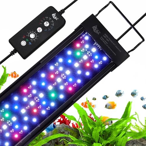 AQQA LED Aquarium Light, 24/7 & DIY Mode Full Spectrum Fish Tank Light by AQQA