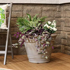 Sunnydaze Franklin 20'' Large Plastic Planter Pot for Plants, Beige - Image 5