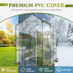 NEWBULIG Walk-in Greenhouse 56.3"x56.3"x76.7" Outdoor, Portable Greenhouse Kit with Thick PVC Cover & Roll-Up Zipper Door, Sturdy Steel Frame for Backyard, Patio, Garden, Clear - Image 3