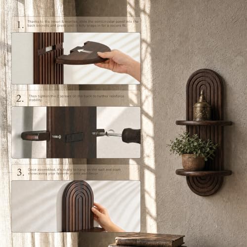 Plant Wall Shelf for Room Decor: Hanging Plant Shelf for Planter, DarkBrown - Image 5