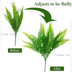 UV Resistant Lifelike Artificial Boston Fern - 2024 New Faux Boston Ferns Outdoor Planter Large, Realistic Fake Feen Hanging Silk Fern Stems Indoor Basket Plant Urn Fillers Front Porch (4, Green) - Image 5