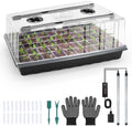 Mulctun 60-Cell Seed Starter Tray with Grow Light, Seedling Starter Trays with 4.08" Humidity Dome, Self-Watering Plant Germination Trays,Seed Starter Kit for Seeds Growing (Black) by Unknown