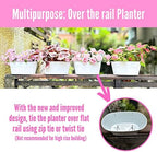 LaLaGreen Large Rail Planter (11.8 in, 12 Pack) White Metal Deck Pots - Image 6