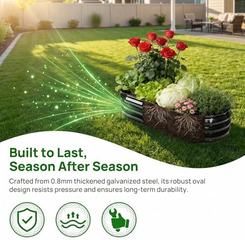 Galvanized Raised Garden Bed, Metal Raised Garden Bed, Outdoor Raised Garden Beds, Raised Beds for Gardening, Planters for Vegetables, Flowers, Herbs (2) - Image 7