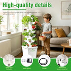 35plants Hydroponics Tower Indoor Growing System Vertical Garden Planter Indoor Smart Garden Kit with Pump and Movable Water Tank Vegetable Plant Gift for Gardening Lover (White) - Image 4