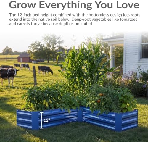 Sunnydaze L-Shaped Galvanized Raised Garden Bed for Vegetables & Flowers - Image 6