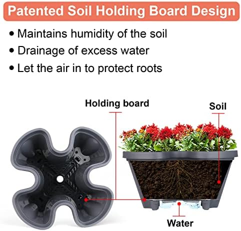 GameXcel Vertical Planter Tower - 4 Tier Stackable Garden Planters with Wheels and Tools Plant Pots for Strawberry Herb Flower and Vegetable Indoor Outdoor Use Dark Gray 2 Pack - Image 3