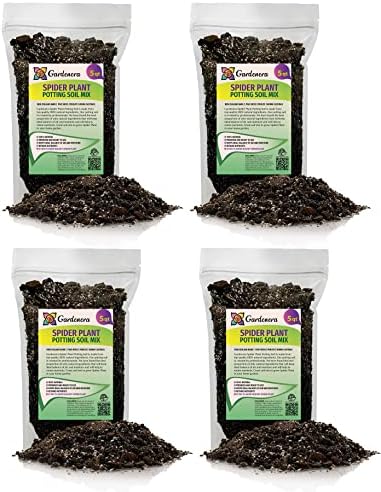 GARDENERA Premium Spider Plant Potting Soil Mix (4 Bags of 5 Quart) by Gardenera