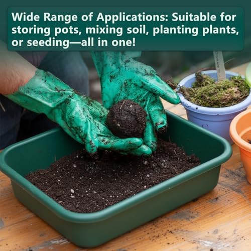 Vesici 1 Pcs Garden Tidy Trays Potting Tray for Seeding Growing, Green - Image 5