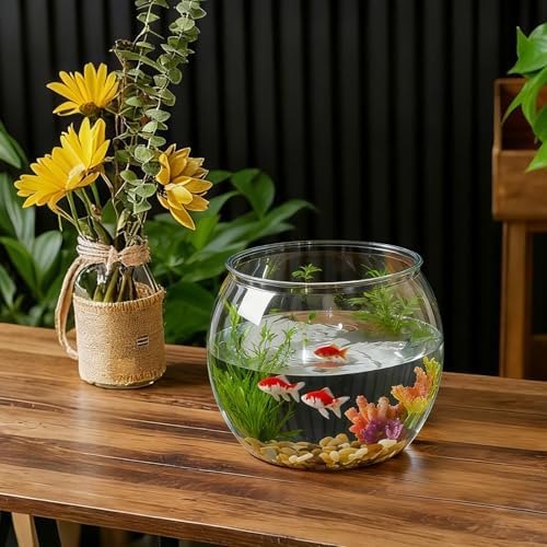Geelin 1.5 Gallon Plastic Fishbowl Round Large Clear Shatterproof Tank - Image 3