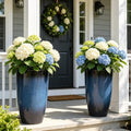 24" Large Tall Outdoor Planters, Set of 2 Faux Ceramic PP Flower Pots by Ultym
