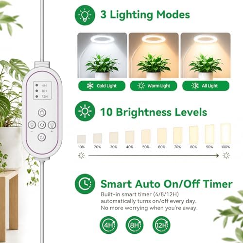 Floor Halo Grow Light for Indoor Plants, Full Spectrum Plant Light - Image 3