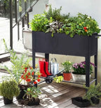 48.5*24.5*35.4in Raised Garden Bed, Raised Planter Box with Legs Outdoor Elevated Garden Bed On Wheels for Vegetables Flower Herb Patio （Black） - Image 6