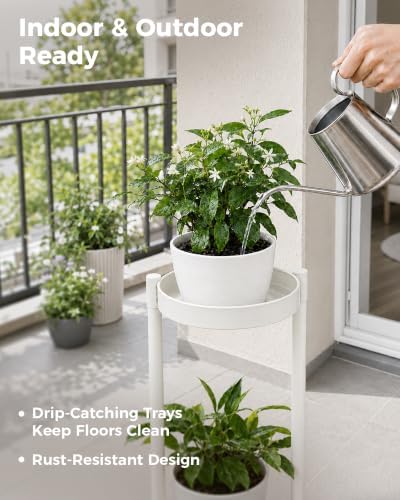 Bamworld Plant Stand Indoor Outdoor 5 Tier Corner Plant Shelf Metal Holder - Image 6