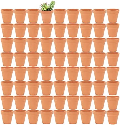 Yishang 2.5 inch Terracotta Pots with Drainage Holes,Small Mini Clay Ceramic Pottery Planter,Cactus Flower Terra Cotta Pots,Succulents Nursery Pots for Indoor/Outdoor Plants,Crafts,Wedding-72 Pack by Yishang