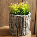 Faux Stakes Planter Sculpture Concrete Planter Tree Root Stump Flower Pot Driftwood Log Post Planter - Indoor Outdoor Cactus Succulent Snake Bamboo Plant Decorative Garden Windowsill by ZXKYZR8