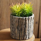 Faux Stakes Planter Sculpture Concrete Planter Tree Root Stump Flower Pot Driftwood Log Post Planter - Indoor Outdoor Cactus Succulent Snake Bamboo Plant Decorative Garden Windowsill by ZXKYZR8