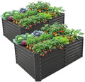 Land Guard 2 Pack 6×3×2 ft Galvanized Metal Raised Garden Bed, 2FT Deep Root Elevated Planter Box Steel Large Vegetable Flower Bed Kit, Gray by LandGuard
