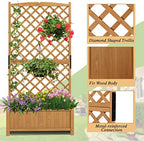 S AFSTAR Raised Garden Bed with Trellis, Indoor & Outdoor Wood Elevated Plant Container with Diamond Shaped Trellis & Drain Hole, Above Ground Garden Bed for Vine Climbing Plants - Image 6