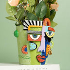 Mint Green Picasso Abstract Face Planter Pot, Flower Pot for Plants - Image 5